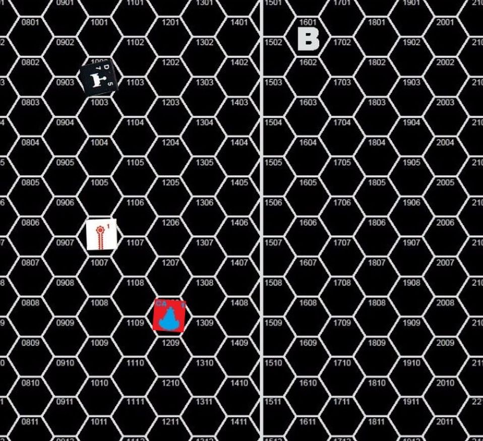 Star Fleet Battles – Game Pic Turn 2 Worlds of Unions CA vs Klingon D7 Mitrax vs Alpha